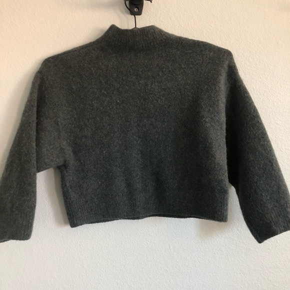 & Other Stories Dark Green Chest Pocket Knit Cropped Sweater. Size XS - Picture 7 of 8